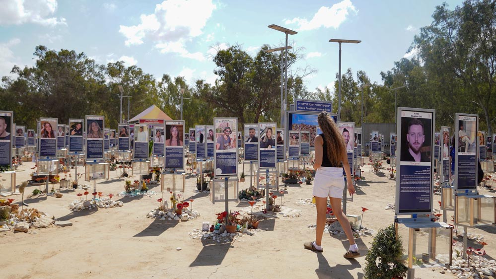 Memorial de las viíctimas del 7 de octubre en el festival NOVA en Israel