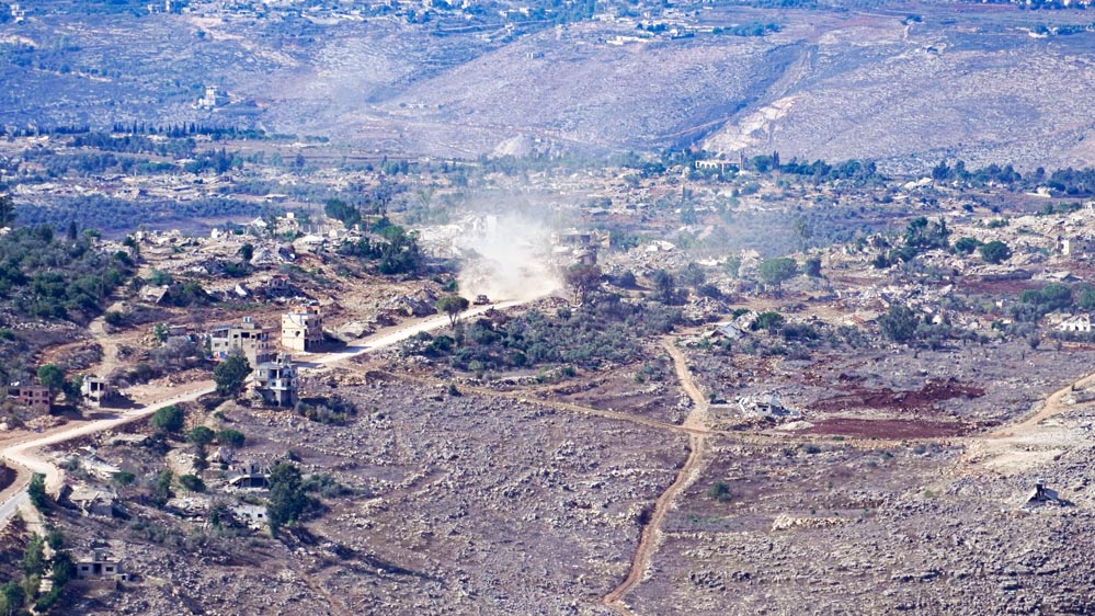 Fuerzas militares israel&iacute;es durante las operaciones e incursiones terrestres en el sur del L&iacute;bano